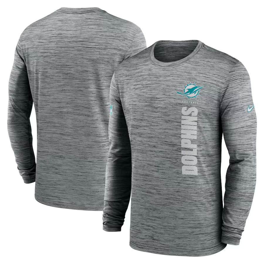 Men Miami Dolphins grey 2024 Nike NFL long sleeve t shirts